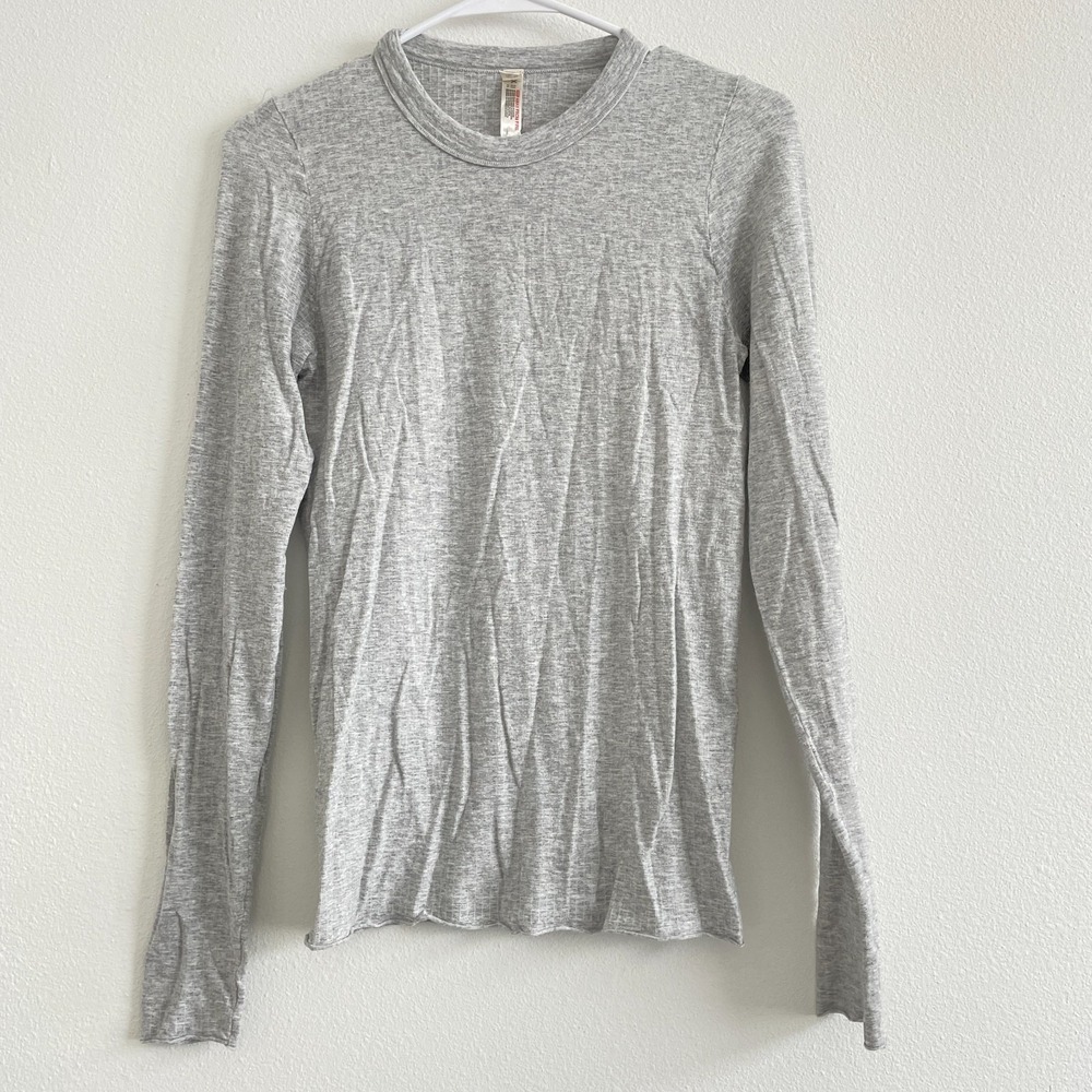 Free People Top Women XS/S Gray Long‎ Sleeve Casual Minimalist Soft Fitted